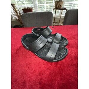 Crocs Classic Slide Sandals w/ Heel Strap 200445 Unisex Mens 9 Womens 11 Black
